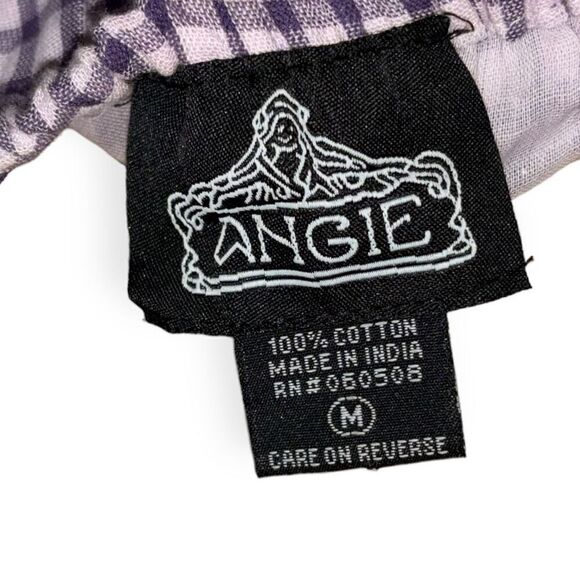 ANGIE Flounce Hem Minidress In Lilac Check Size Medium NEW - Picture 13 of 15